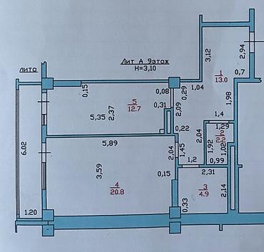 Продажа квартир: 1 комната, 60 м², Элитка, 9 этаж, Косметический ремонт — 11