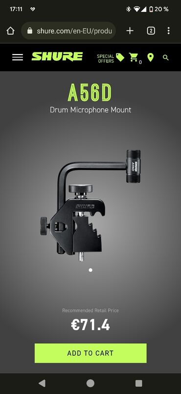 ucuz nagara: Drum microphone mount