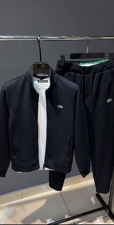костюм лен: Мужской спортивный костюм, Все размеры, Lacoste, Новый, цвет - Серый, Самовывоз, Платная доставка — 2