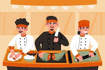 калпак тигем: Талап кылынат Ашпозчу : Сушист, Тез татым ашканасы — 1