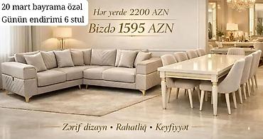 klassik stullar: Zövqlü və möhtəşəm künc divan kolleksiyası İlkin ödenişsiz ⚜️Tek — 2