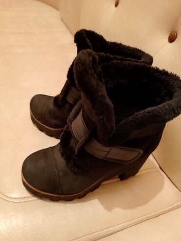 ботинки теплые: Сапоги, 39, цвет - Черный