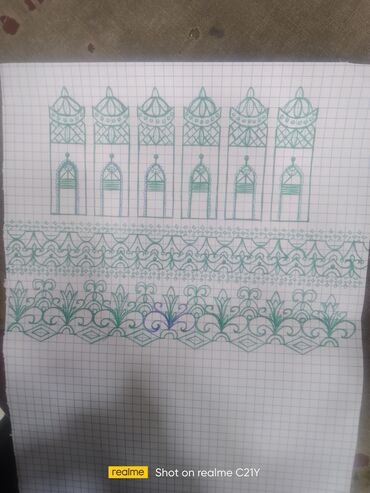 Şəkillər, tablolar: Məhsul: Əl işi qrafik rəsmlər və ornament sketçləri Təsvir: - Ağ — 22