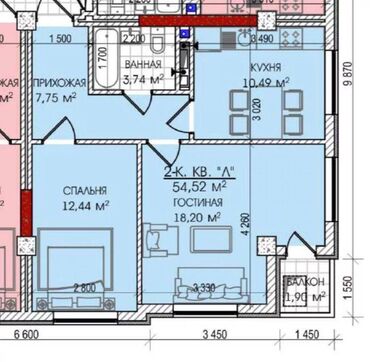 Продажа квартир: 2 комнаты, 55 м², Элитка, 9 этаж, ПСО (под самоотделку)