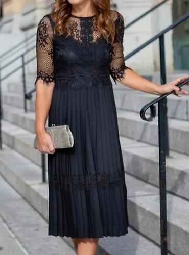 solo obuca baletanke: ZARA Basic haljina, veličina M (EUR M / USA M / MEX 28). Crna midi — 1