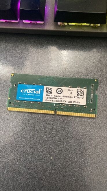 dogmacin legv etmek: Operativ yaddaş (RAM) Crucial, 8 GB, 2666 Mhz, DDR4, Noutbuk üçün