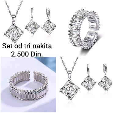 jake boje: Elegantni posrebreni set nakita od hirurskog čelika sa žigom S925 od — 1