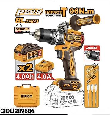 kömürsüz drel: YENİ INGCO P20S Zərbəli - Fırlanma momenti: 96 N·m - Brushless — 4