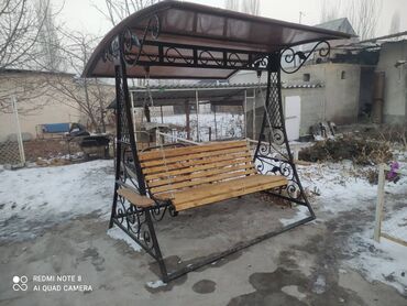 Садовые качели: Садовые качели Металл, Со спинкой, С крышей — 17