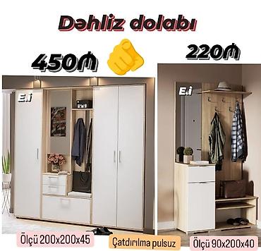 divarda kitab refleri: Dəhliz dolabı Variant 1 – 450 ₼ - Ölçü: 200 x 200 x 45 sm - Geniş — 1