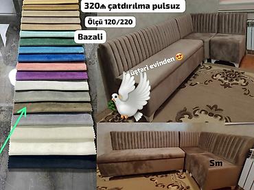 Künc divan, Yeni, Bazalı, Vеlur parça, Pulsuz çatdırılma