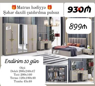 *Yataq dəsti 6 qapılı dolabla 899Azn 💥* ✔️Rəng seçimi var ✔️Şəhər