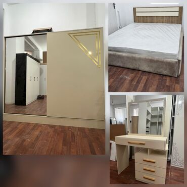 Двуспальная кровать, Шкаф, Трюмо, 2 тумбы, Б/у