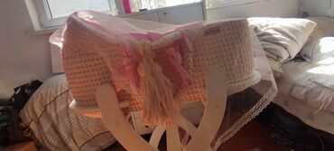 Другие товары для новорождённых: Плетёная люлька для новорождённого с комплектом текстиля и — 8