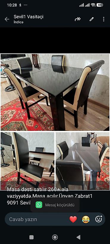 Masa dəsti satılır 260₼.əla vəziyyətdə.Masa açılır.Ünvan Zabrat1 9091 lalafo.az -da Masa dəsti satılır 260₼.əla vəziyyətdə.Masa açılır.Ünvan Zabrat1 9091