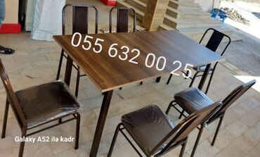 Bağ, çöl masa və oturacaq dəstləri: Yeni, Kvadrat masa, Açılmayan, Stullar ilə, Həsir toxunuşlu, Azərbaycan — 5