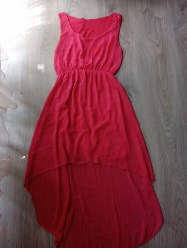 crno crvena haljina: XS (EU 34), S (EU 36), bоја - Crvena, Drugi stil, Kratkih rukava