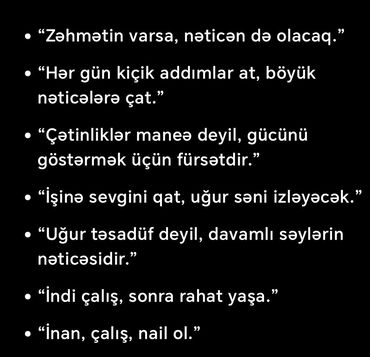 математика 8 класс e derslik: Motivasiya sitatları toplusu, şəxsi inkişafa və məqsədlərə çatmağa