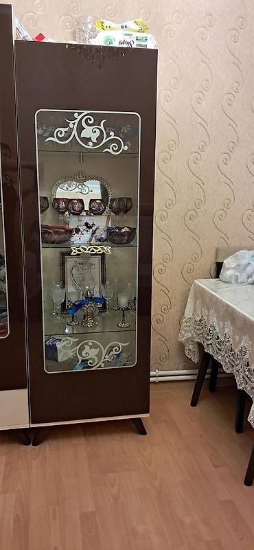 seyf qapi satisi: Məhsul: Şüşəli vitrin dolabı (2 modul) - Rəng: tünd qəhvəyi gövdə — 2