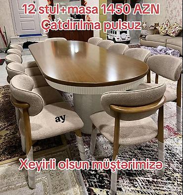 Yemək otağı dəsti – masa və 12 stul komplekti - Komplekt: 1 ədəd