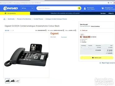 Fiksni telefoni: *** SUPER AKCIJA *** 1899 Telefonski aparat Gigaset DL500A; Bluetooth — 1