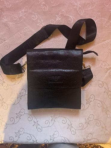 Çantalar: Kişilər üçün çiyin çantası - Rəng: qara - Material: teksturalı — 1