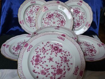 Ostali antikviteti: Tanjiri 8 kom.Meissen Indian Pink Flowers.4g. Meissen tanjiri 8 — 9