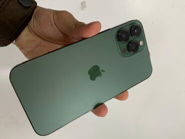 телефон 13с: IPhone 13 Pro Max, Б/у, 256 ГБ, Зеленый, Кабель, 86 %