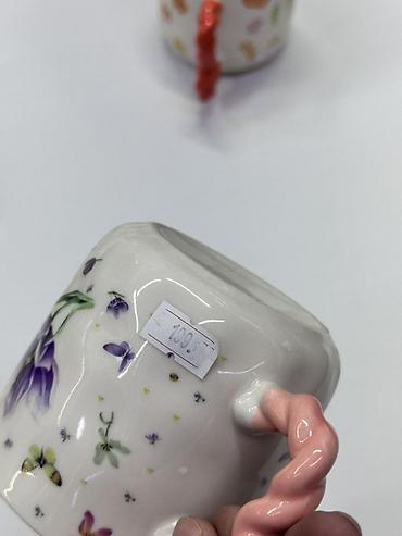бутылка для воды с принтом: Керамическая кружка с цветочным принтом - Материал: керамика с — 2
