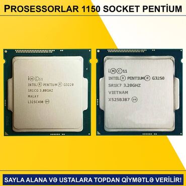 Monitorlar: Prosessor Intel Pentium Prosessorlar “LGA 1150 (4cü nəsil) İntel Pentium”, 3-4 GHz, 2 nüvə, İşlənmiş