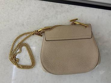 Chloé “Drew” mini çiyin çantası - Rəng: açıq bej/taupe - Material