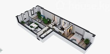 батанический сад: 2 комнаты, 82 м², Юг-2 мкр Элитка, 13 этаж, ПСО (под самоотделку) — 2