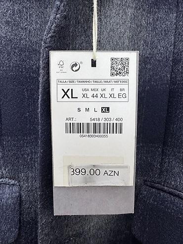 deri kurtkalar kisi ucun: Palto, Zara, XL, rəng - Boz — 5
