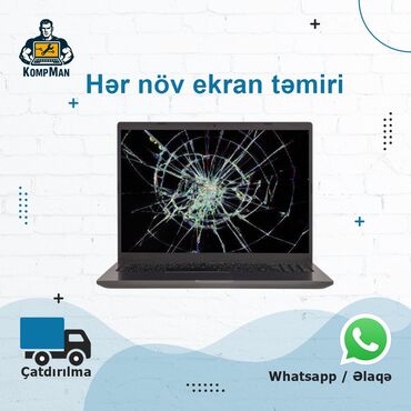 suret qutusunun temiri: Bu xidmət noutbuk ekranlarının təmiri üçündür. Qırılmış və ya