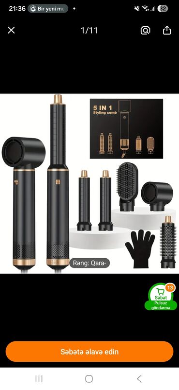 tab 8: 5-in-1 Saç Formalaşdırıcı Set – Qara rəng Çoxfunksiyalı qurğu