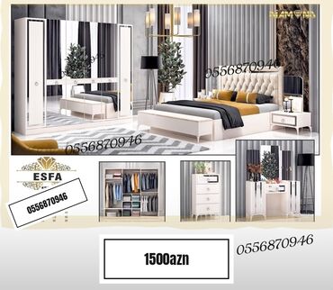 Yataq otağı dəstləri: İkinəfərlik çarpayı, 2 tumba, Azərbaycan, Yeni — 22