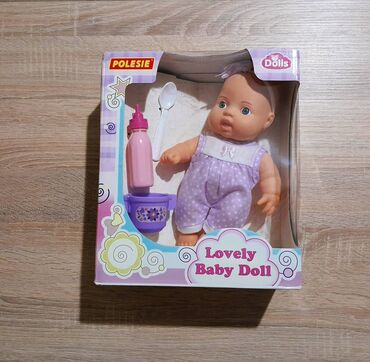 muzicka hodalica za bebe: Lutka beba Lovely Baby 24 cm sa kompletom za hranjenje Nova lutka u