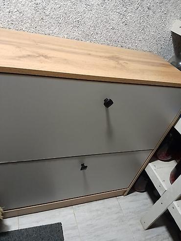 Тумбы и подставки для обуви: Тумба и подставка для обуви, МДФ, цвет - Серый — 1