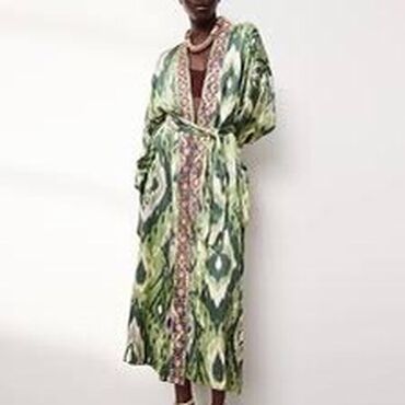 длинное зеленое платье: Повседневное платье, Лето, Длинная модель, Атлас, 2XL (EU 44)