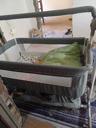 Люльки: Детская прикроватная люлька INING BABY с электронным блоком укачивания — 4