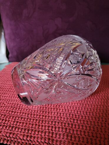 Ostali kućni dekor: Vaza nova kristal,led kristal,rucni rad. ceska. 70te. Vaza — 13