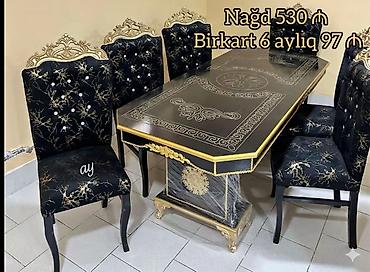 islenmis stol stullar: Yemək otağı dəstləri – klassik və zərif dizayn Məhsul: 6 nəfərlik — 3