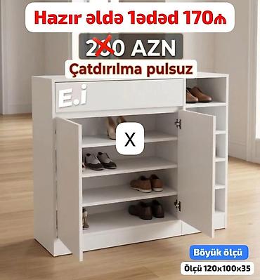 Ağ rəngli böyük ölçülü ayaqqabı dolabı - Ölçü: 120 x 100 x 35 sm lalafo.az -da Ağ rəngli böyük ölçülü ayaqqabı dolabı - Ölçü: 120 x 100 x 35 sm