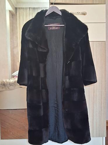 pagani design: Qadın xəz paltosu – FEMINA - Rəng: qara, parlaq fakturalı - — 3