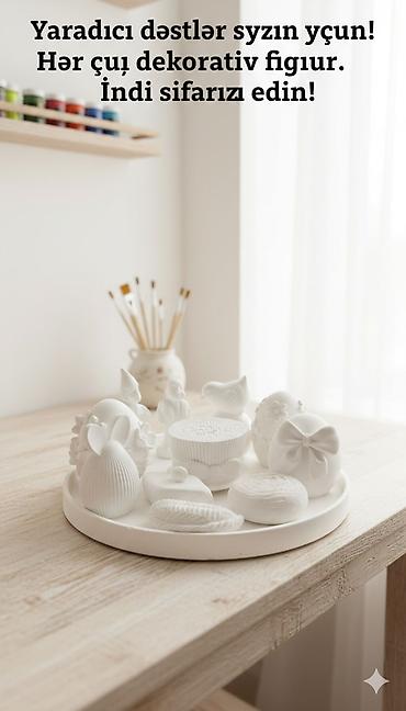 Fiqurlar: Fiqur, Gips, rəng - Ağ — 6