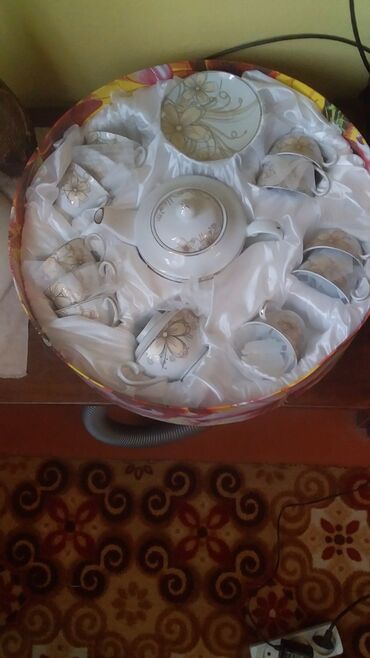 12 персон посуда: Новый чайный сервиз КНР на 12 персон фарфор, 27 предметов. Подарочный