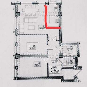 жк нью йорк купить квартиру: 3 комнаты, 82 м², Элитка, 3 этаж, ПСО (под самоотделку)