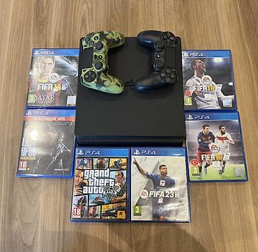 ps4 aliram: 🎮 SONY PS4 SLIM 2 PULT + 6 OYUN TAM PAKET SATILIR 🎮 Cihaz təmiz və — 1