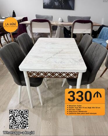 Divanlar: Qonaq otağı üçün, Açılan, Dördbucaq masa, 4 stul