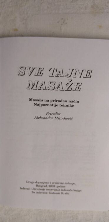 Knjige i stripovi: Knjiga:Sve tajne masaze,mni 17 cm. 145 str. Knjiga:Yoga,mni 17 cm. 159 na lalafo.rs — 6 Knjige i stripovi: Knjiga:Sve tajne masaze,mni 17 cm. 145 str. Knjiga:Yoga,mni 17 cm. 159 — 6